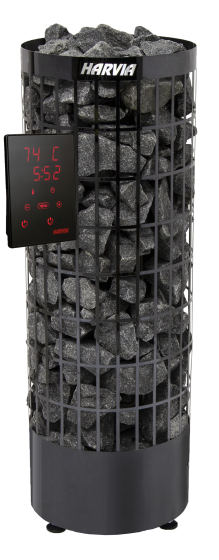Harvia Cilindro Sauna Heater 6.8kW - PC70XE - Black Steel
