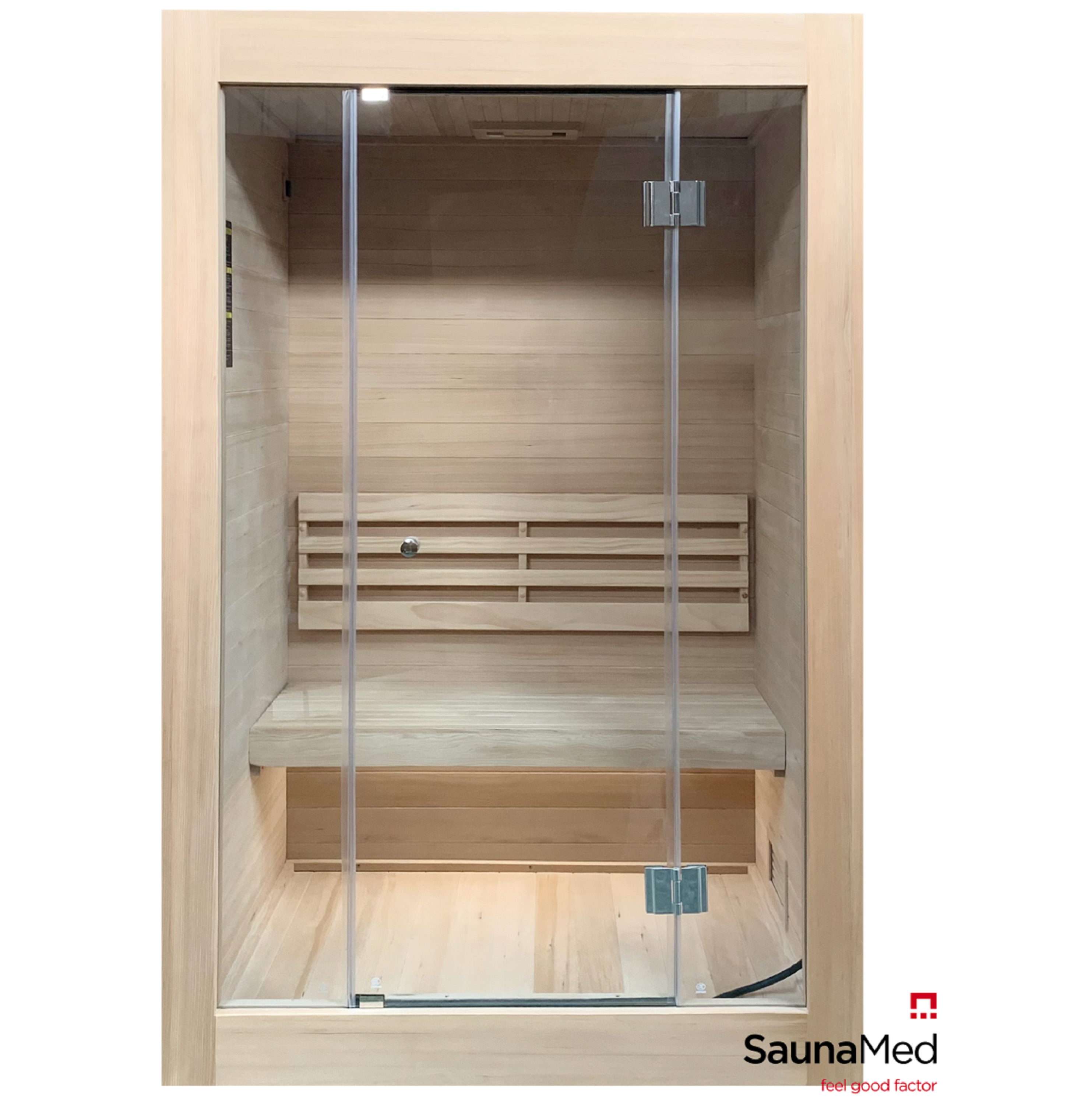 SaunaMed 2 Person Traditional Sauna with Harvia Heater