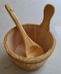 SaunaMed 4L Wooden Bucket and 40cm Ladle
